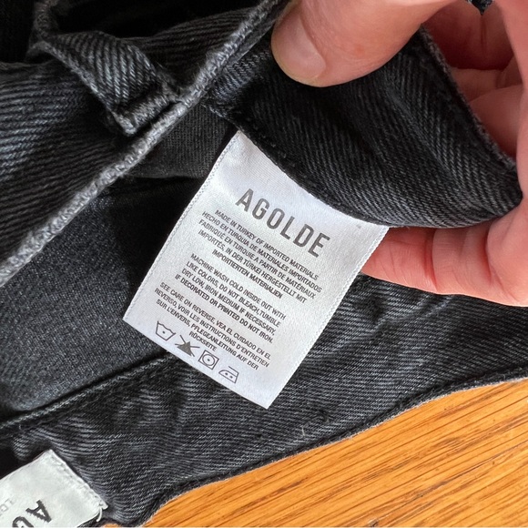 AGOLDE 90’S HIGH WAISTED LOOSE WASHED BLACK JEANS - Picture 3 of 7